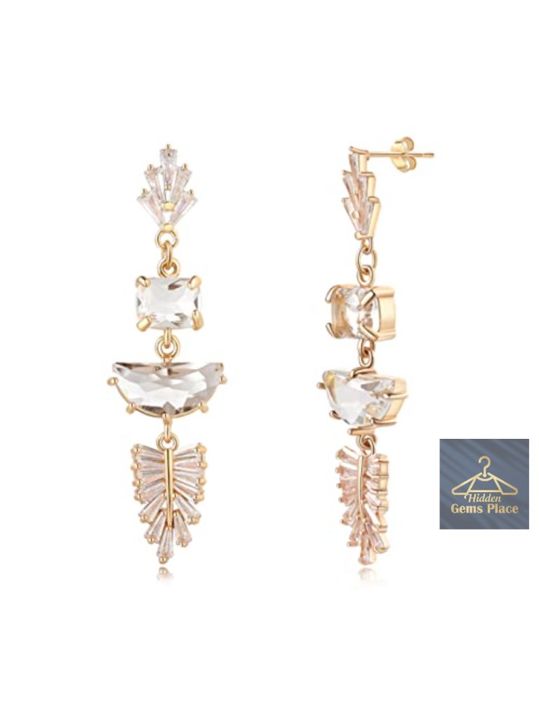 Art Deco Crystal Chandelier Dangle Drop Earrings For Wedding Bridal